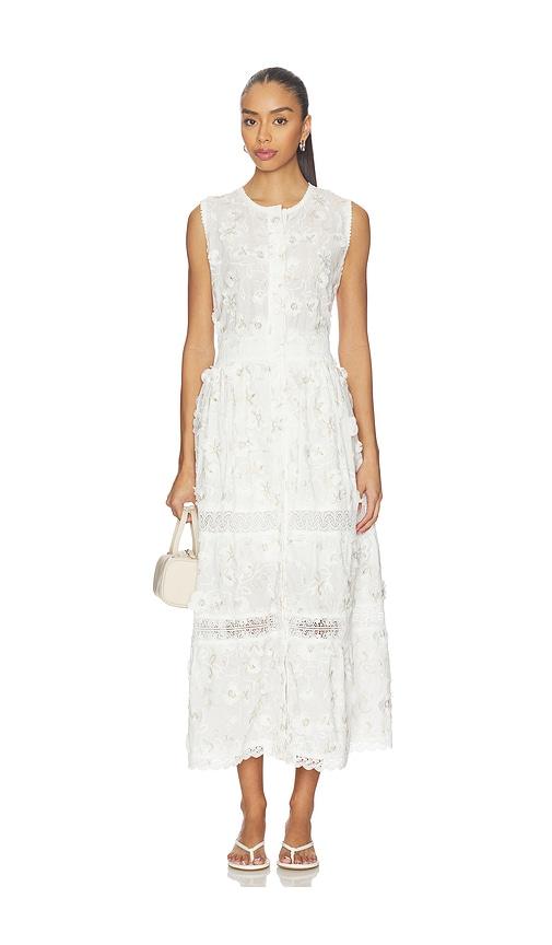 waimari camelia maxi dress in white.