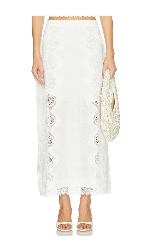 waimari lirio maxi skirt in white.