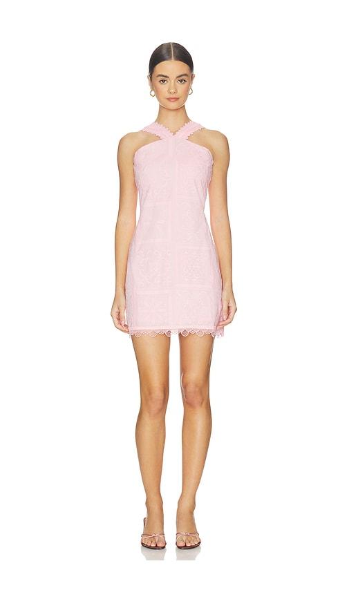 waimari lyara mini dress in pink.