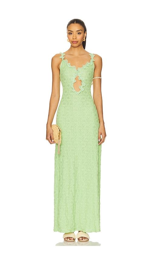 waimari maea maxi dress in sage.