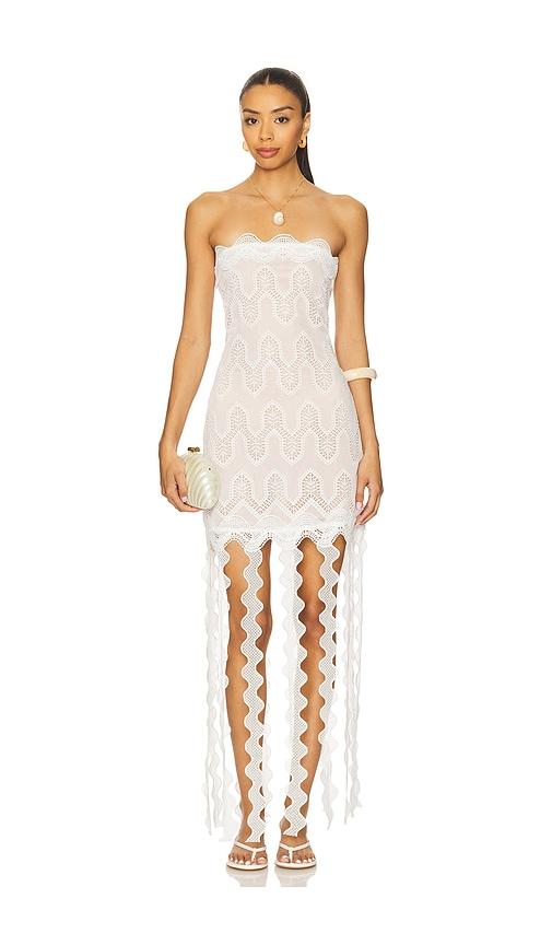 waimari oasis maxi dress in white.