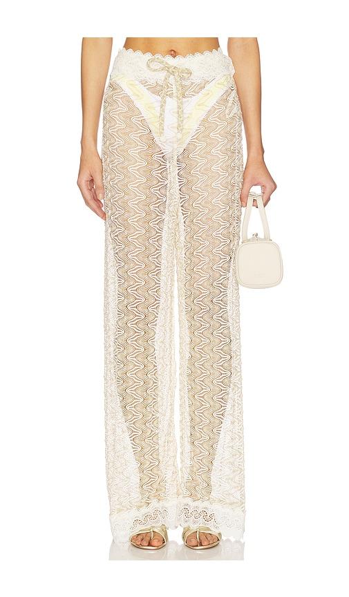 waimari rayito pants in ivory,metallic gold.