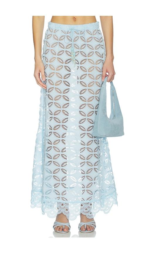 waimari rio maxi skirt in baby blue.