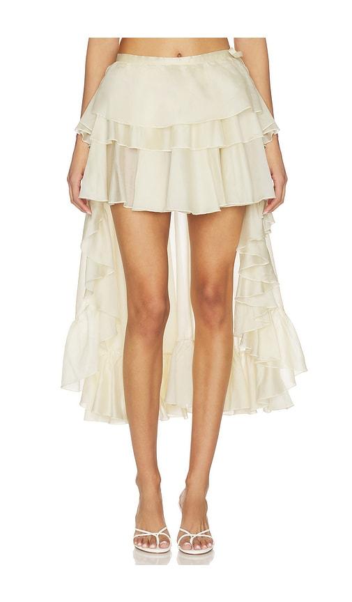 waimari sirocco wrap skirt in cream.