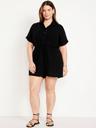 waist-defined crinkle gauze romper