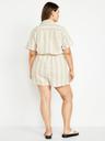 waist-defined crinkle gauze romper