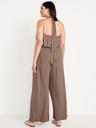 waist-defined halter jumpsuit