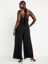 waist-defined halter jumpsuit