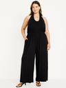 waist-defined halter jumpsuit