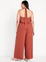 waist-defined halter jumpsuit