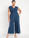 waist-defined wide-leg jumpsuit