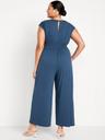 waist-defined wide-leg jumpsuit
