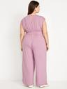 waist-defined wide-leg jumpsuit