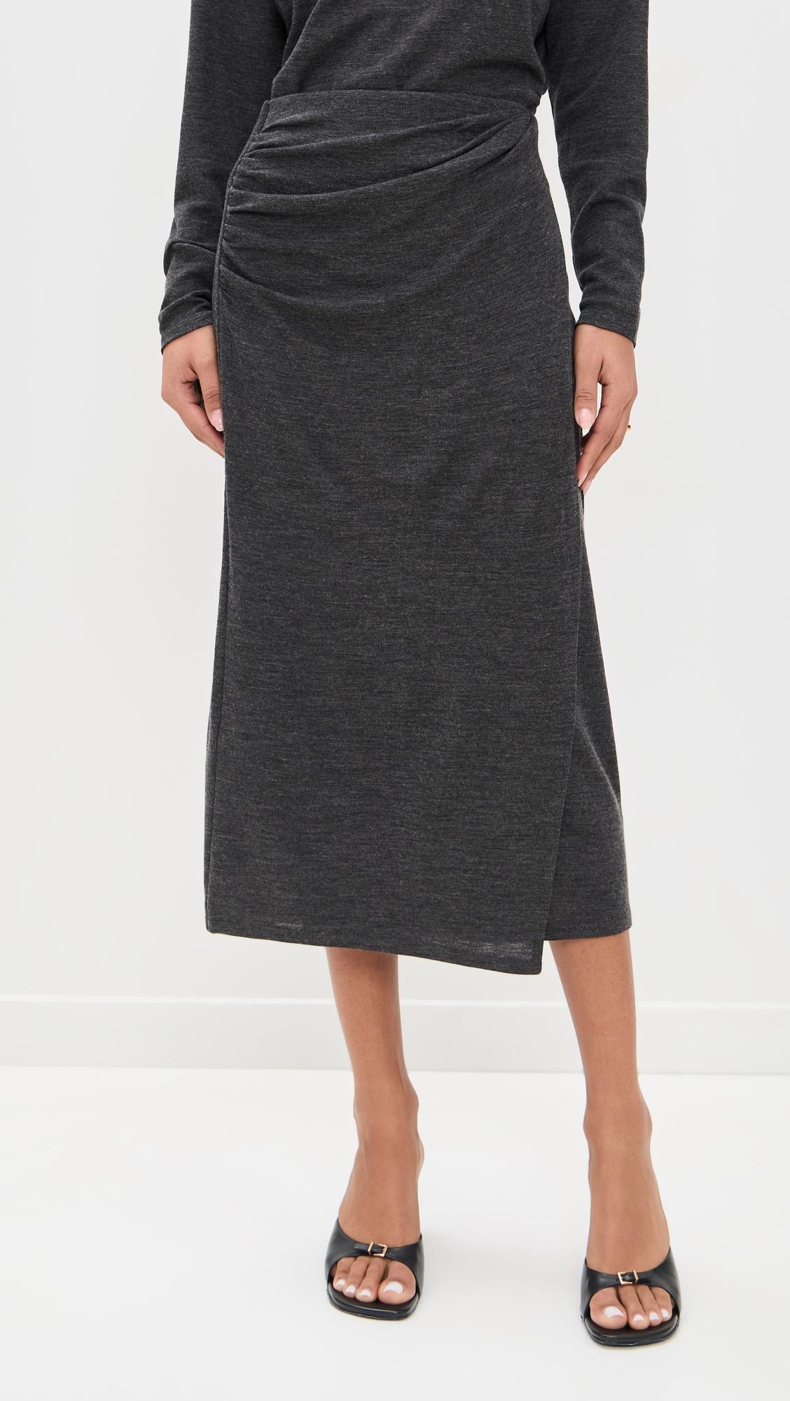 waist draped midi skirt