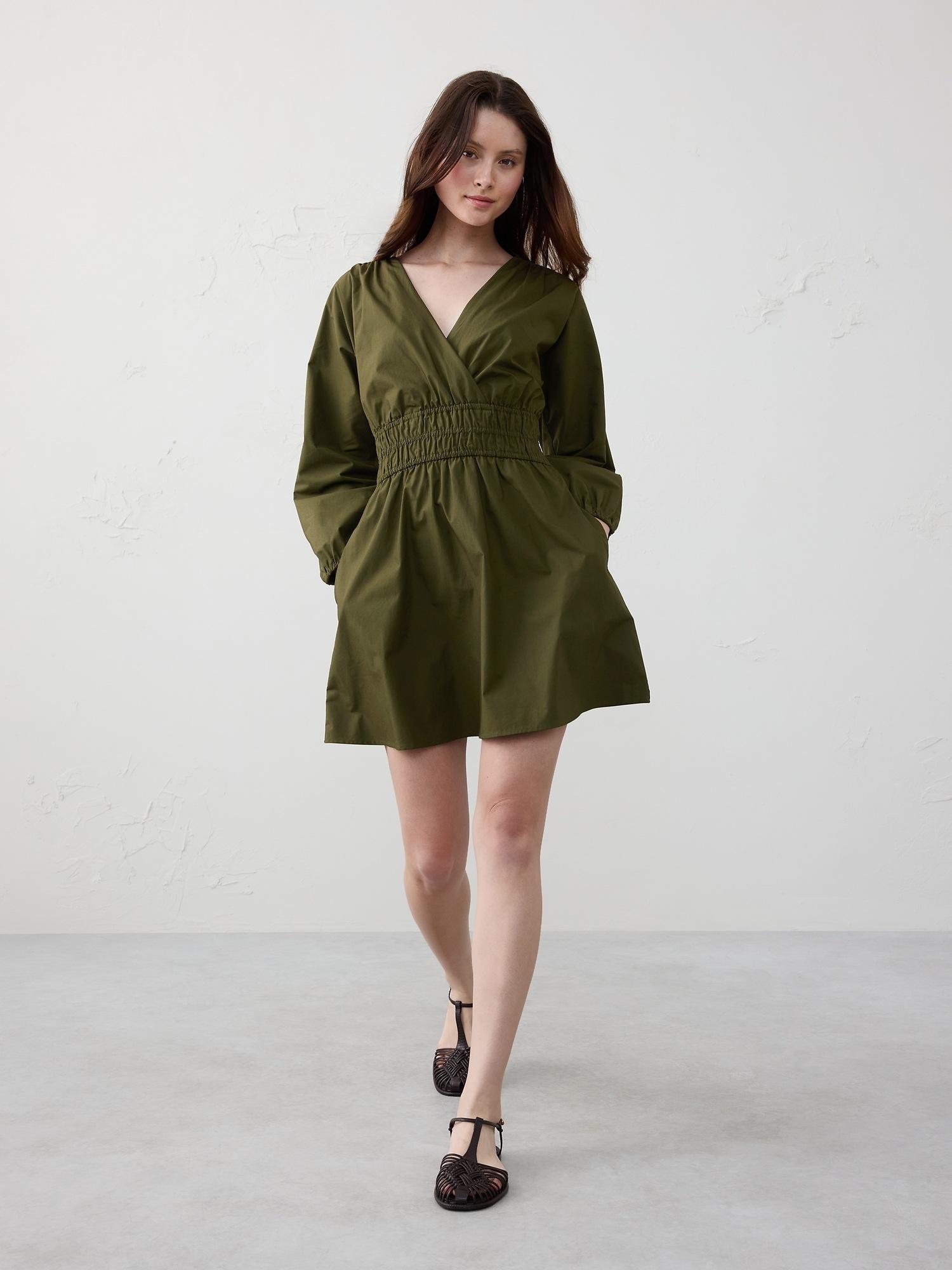 waist-seam mini dress