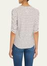 waldorf stripe ruched-sleeve tee