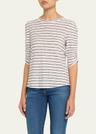 waldorf stripe ruched-sleeve tee
