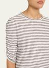 waldorf stripe ruched-sleeve tee