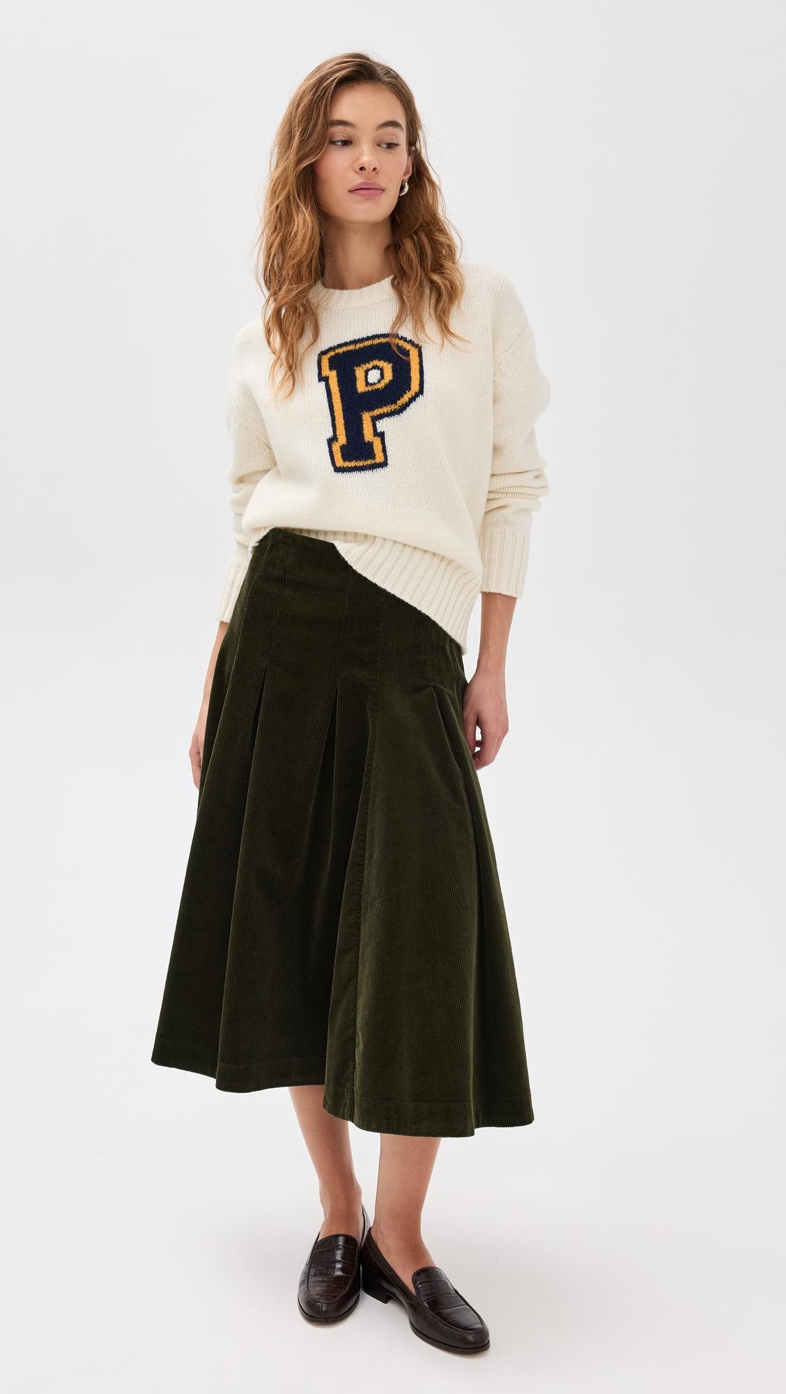 wale corduroy a line skirt