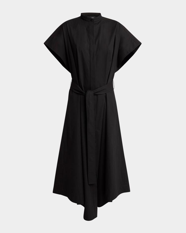 walker band-collar eco poplin shirtdress