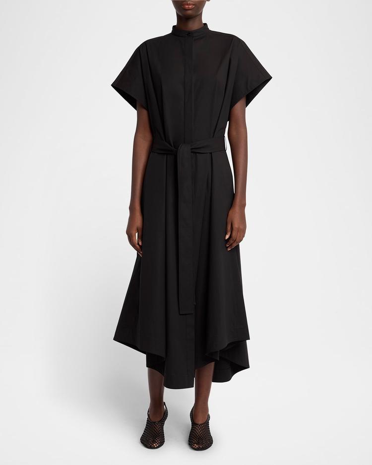 walker band-collar eco poplin shirtdress