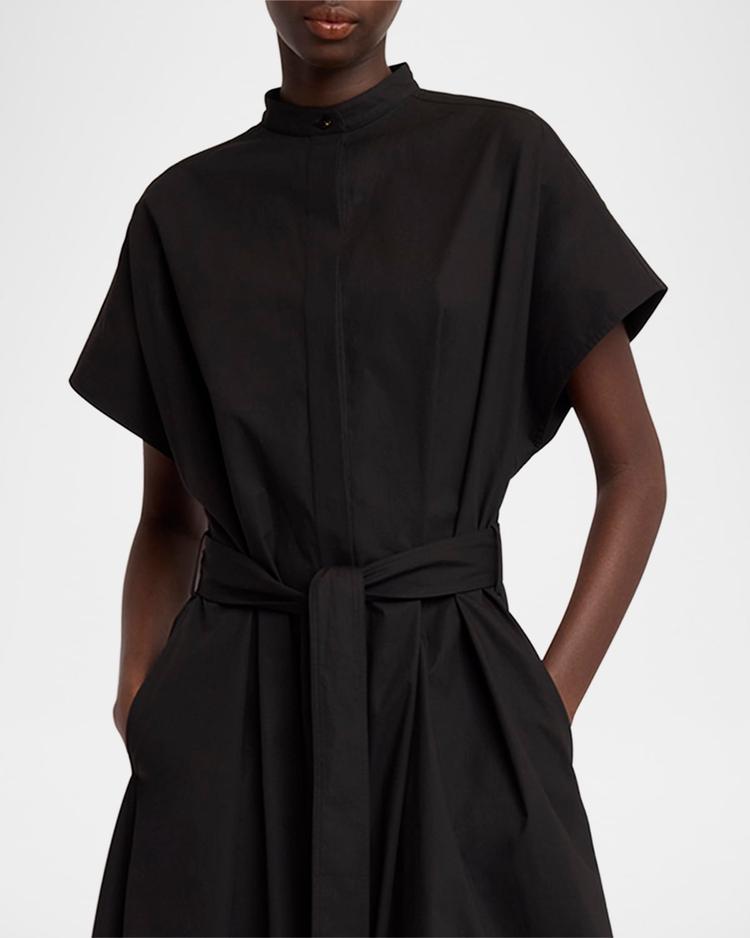 walker band-collar eco poplin shirtdress
