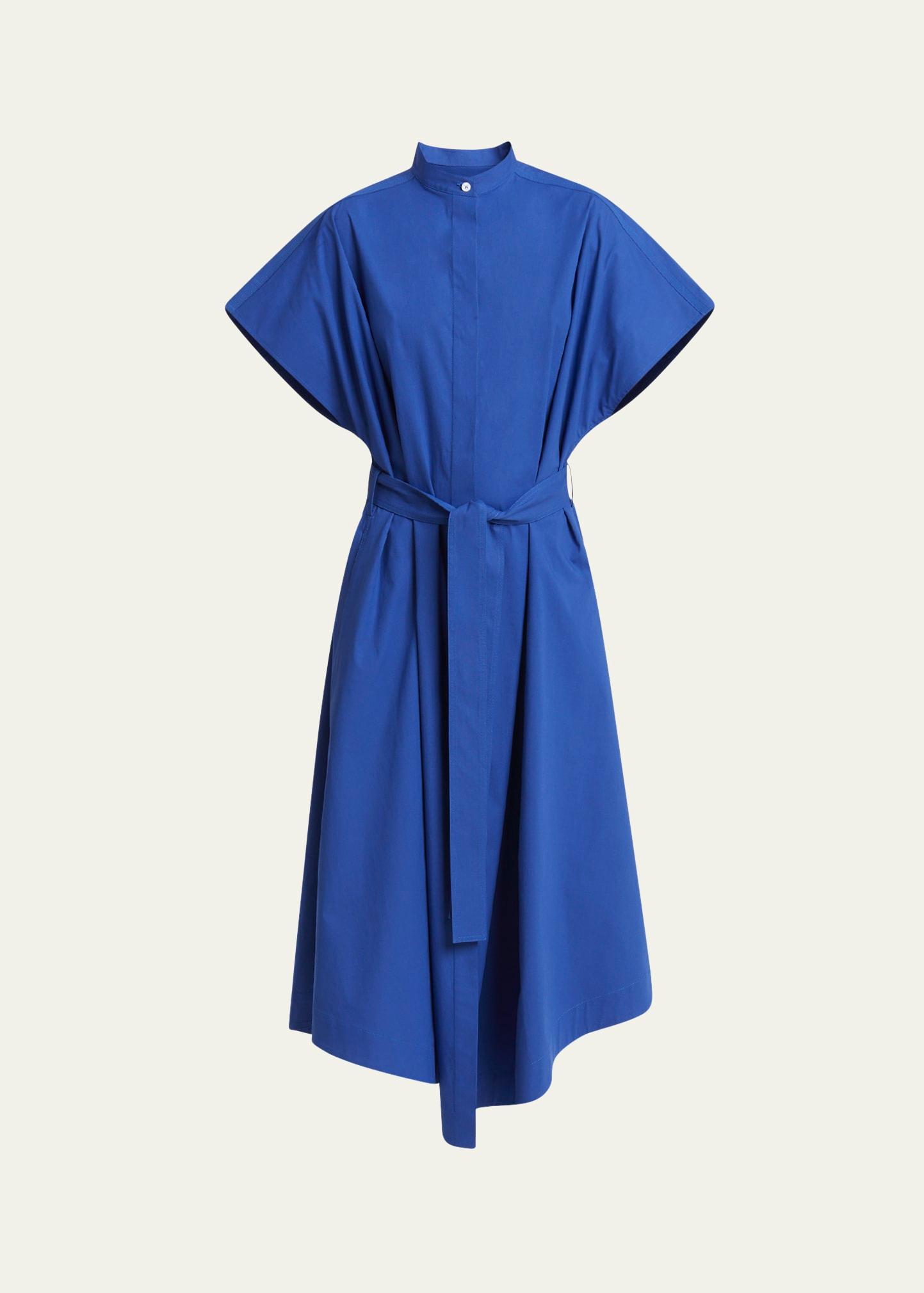 walker band-collar eco poplin shirtdress
