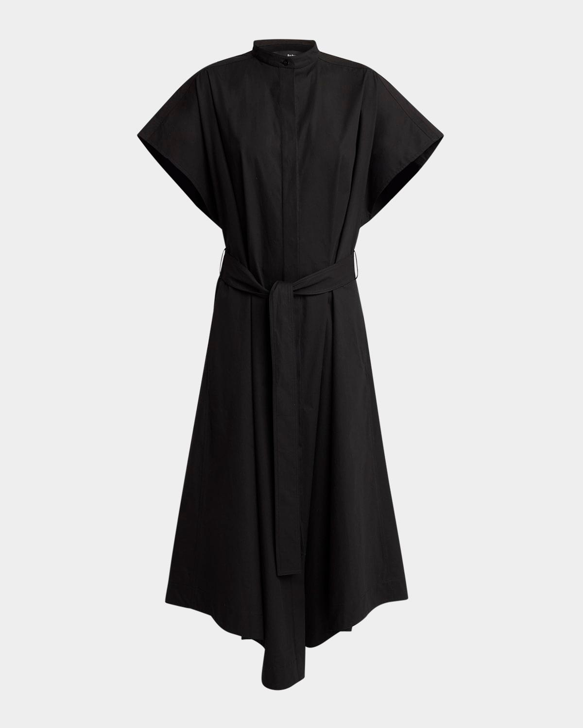 walker band-collar eco poplin shirtdress