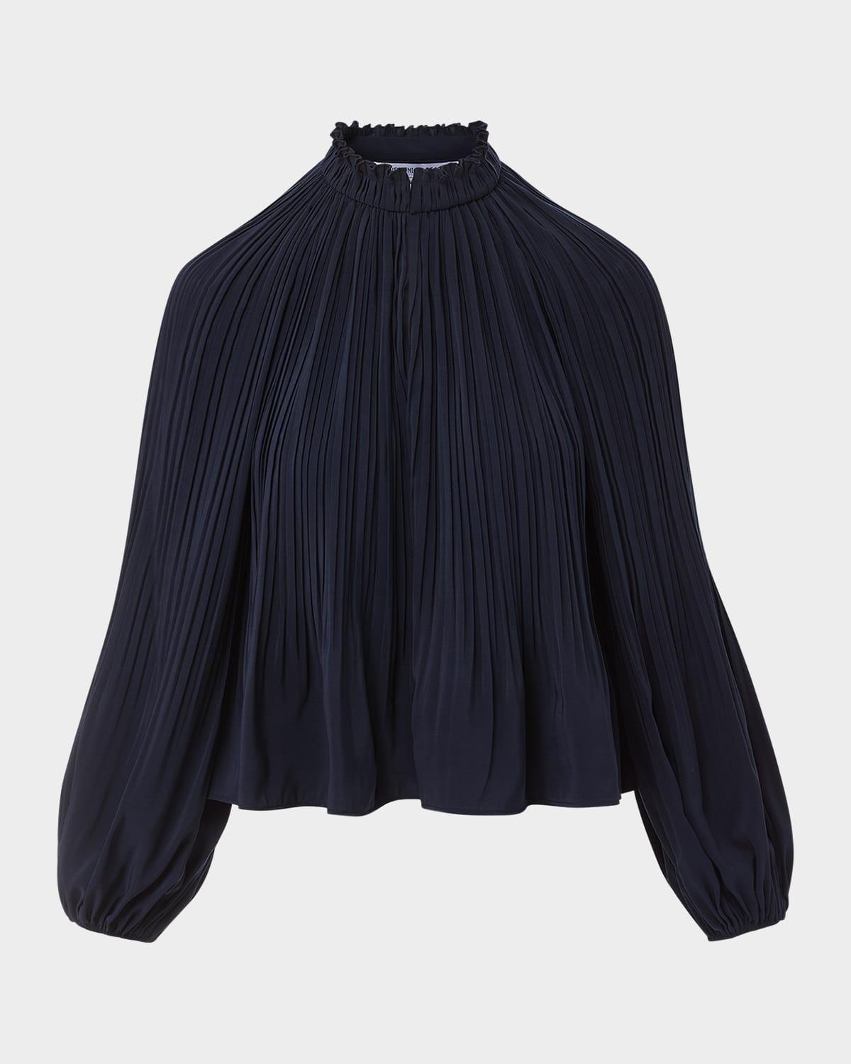 walker pleated long-sleeve top
