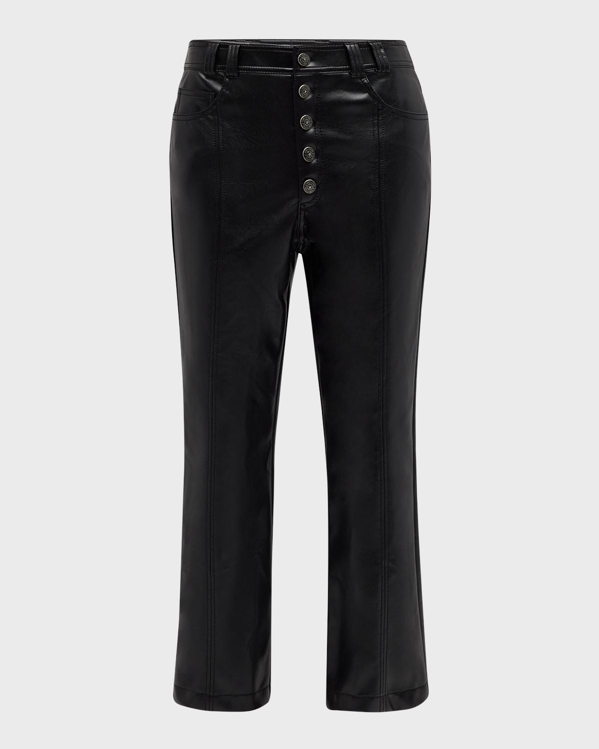 wallace faux leather bootcut ankle pants