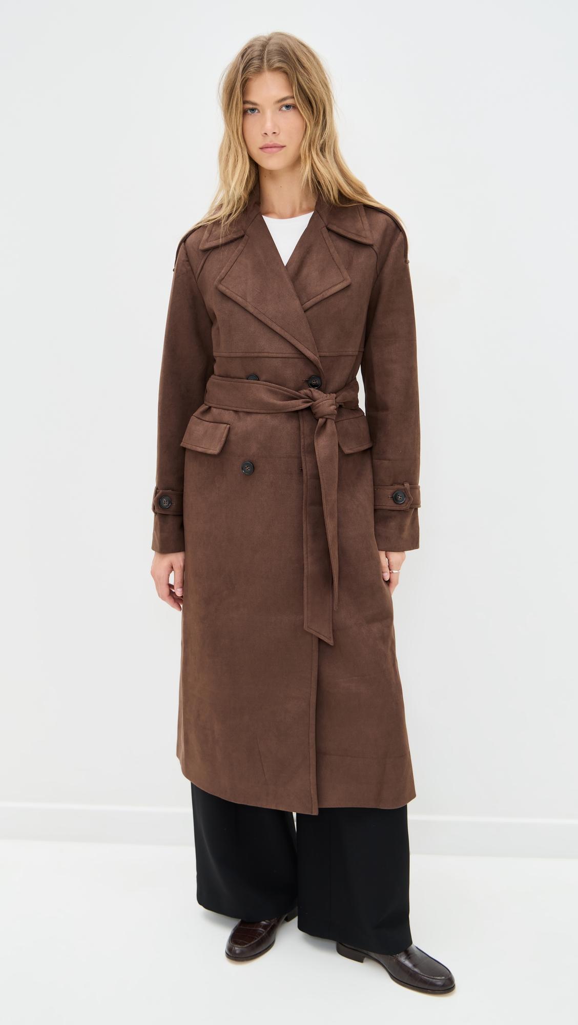 wallace faux suede coat