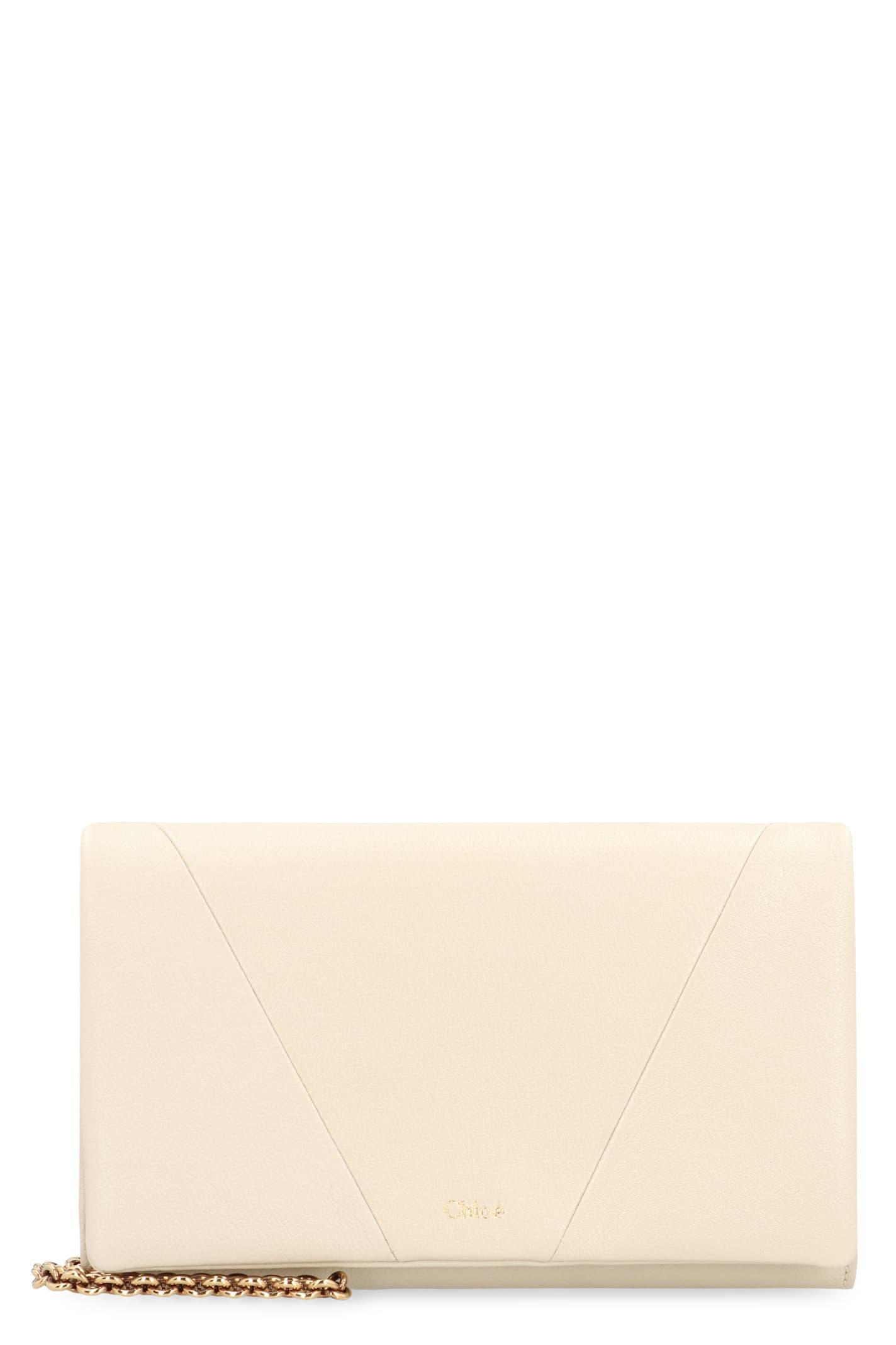 wallet on chain chloé spin in leather