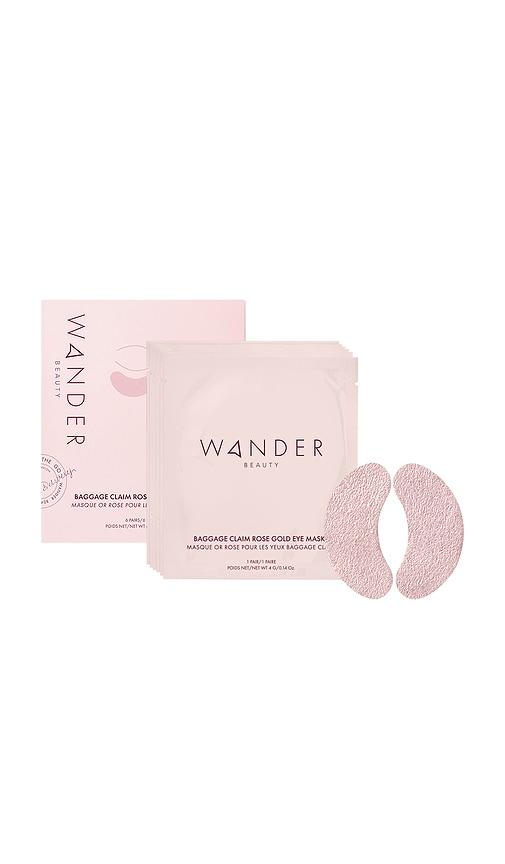 wander beauty baggage claim rose gold eye masks 6 pack in metallic copper.