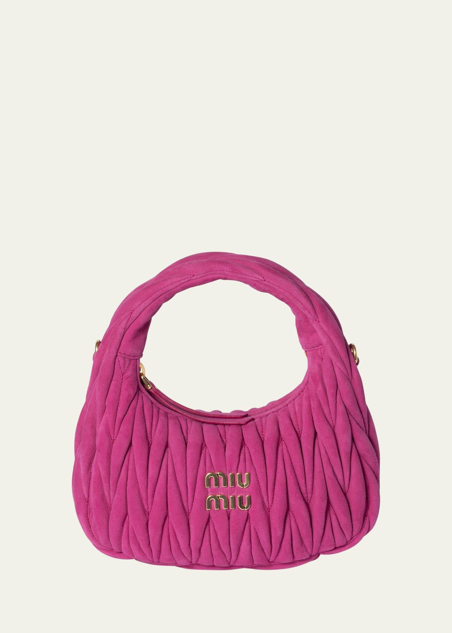 wander matelasse small suede bag