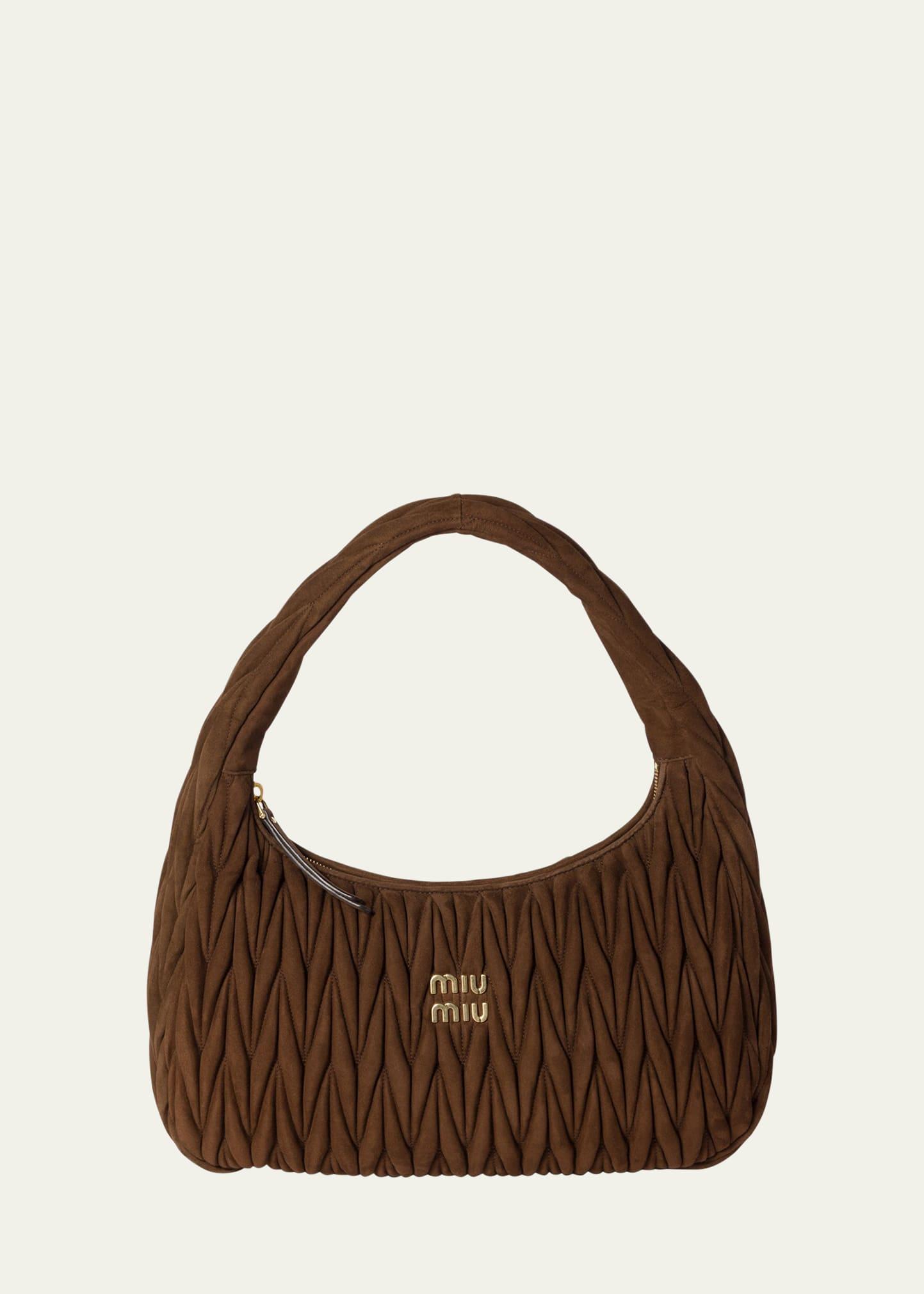wander matelasse suede hobo bag
