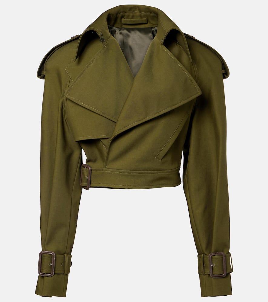 wardrobe. nyc cropped cotton twill trench coat