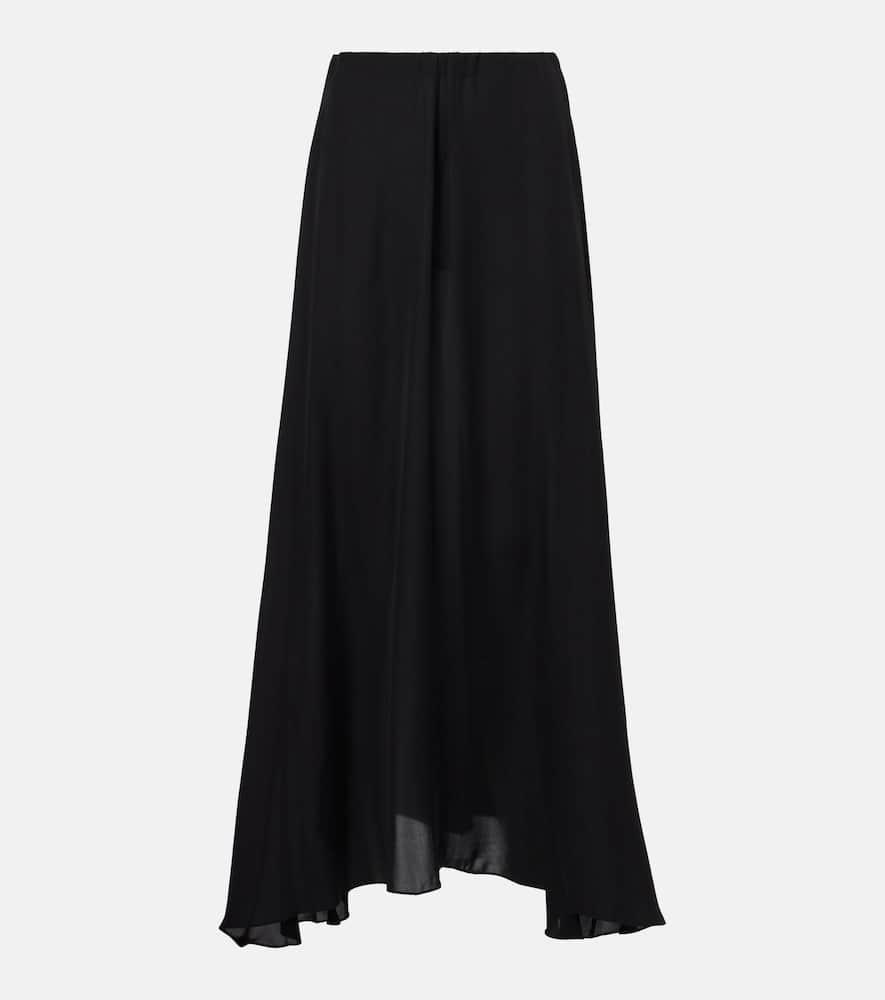 wardrobe. nyc flared silk maxi skirt