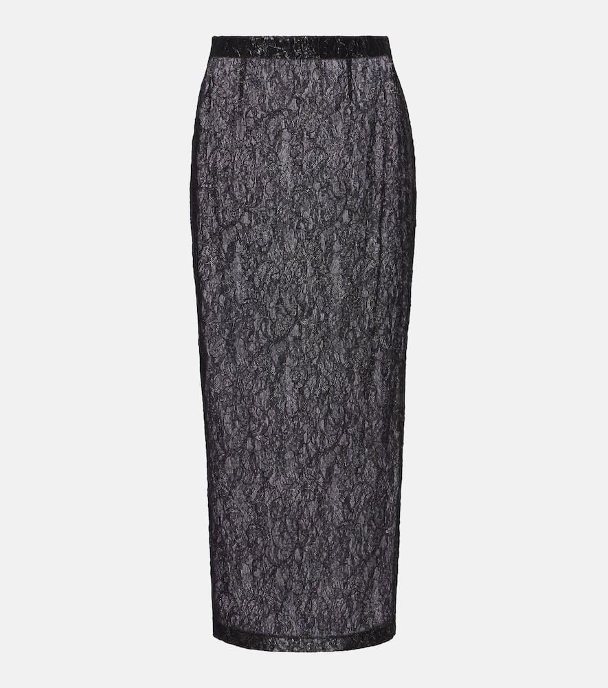 wardrobe. nyc floral lace midi skirt