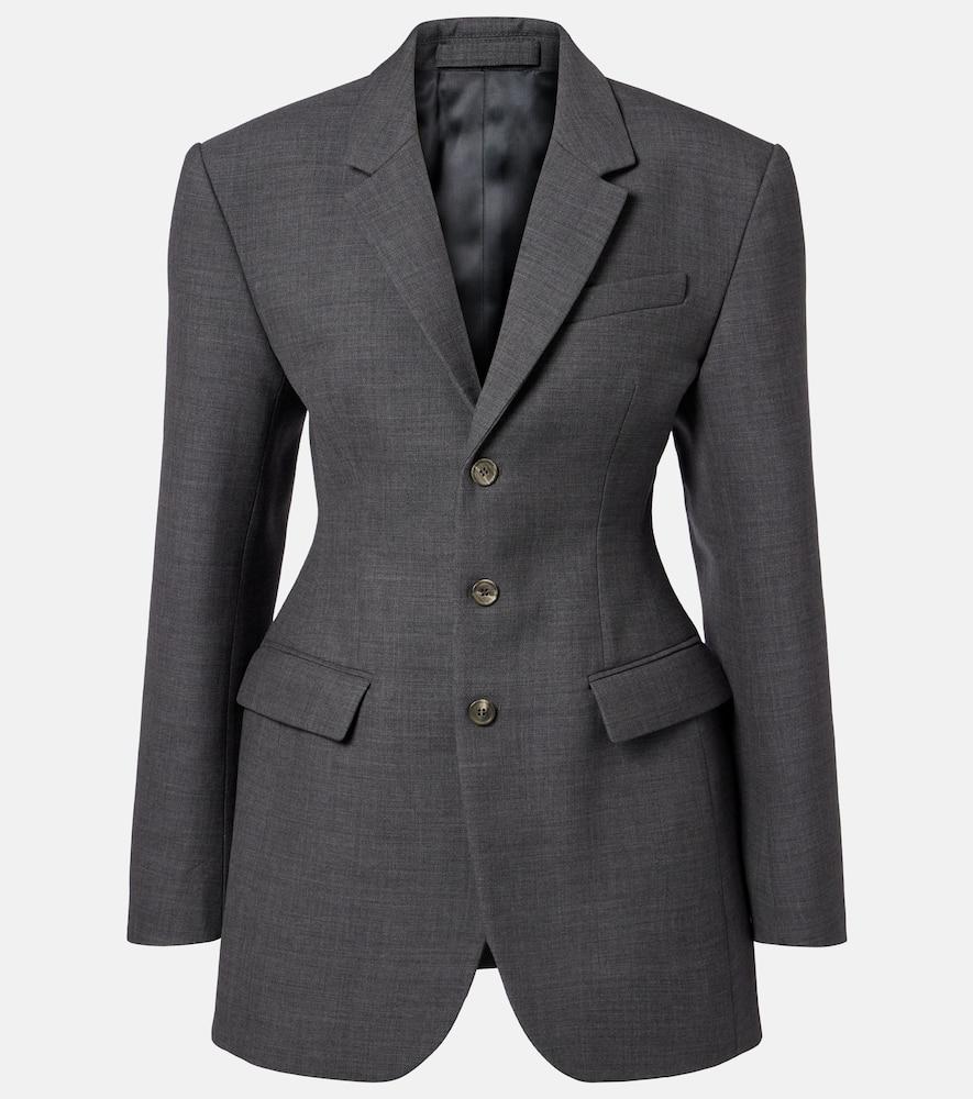 wardrobe. nyc peplum virgin wool blazer