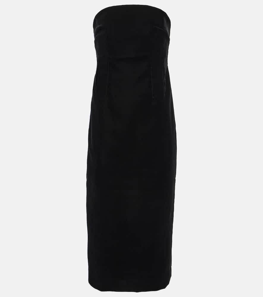 wardrobe. nyc strapless velvet midi dress