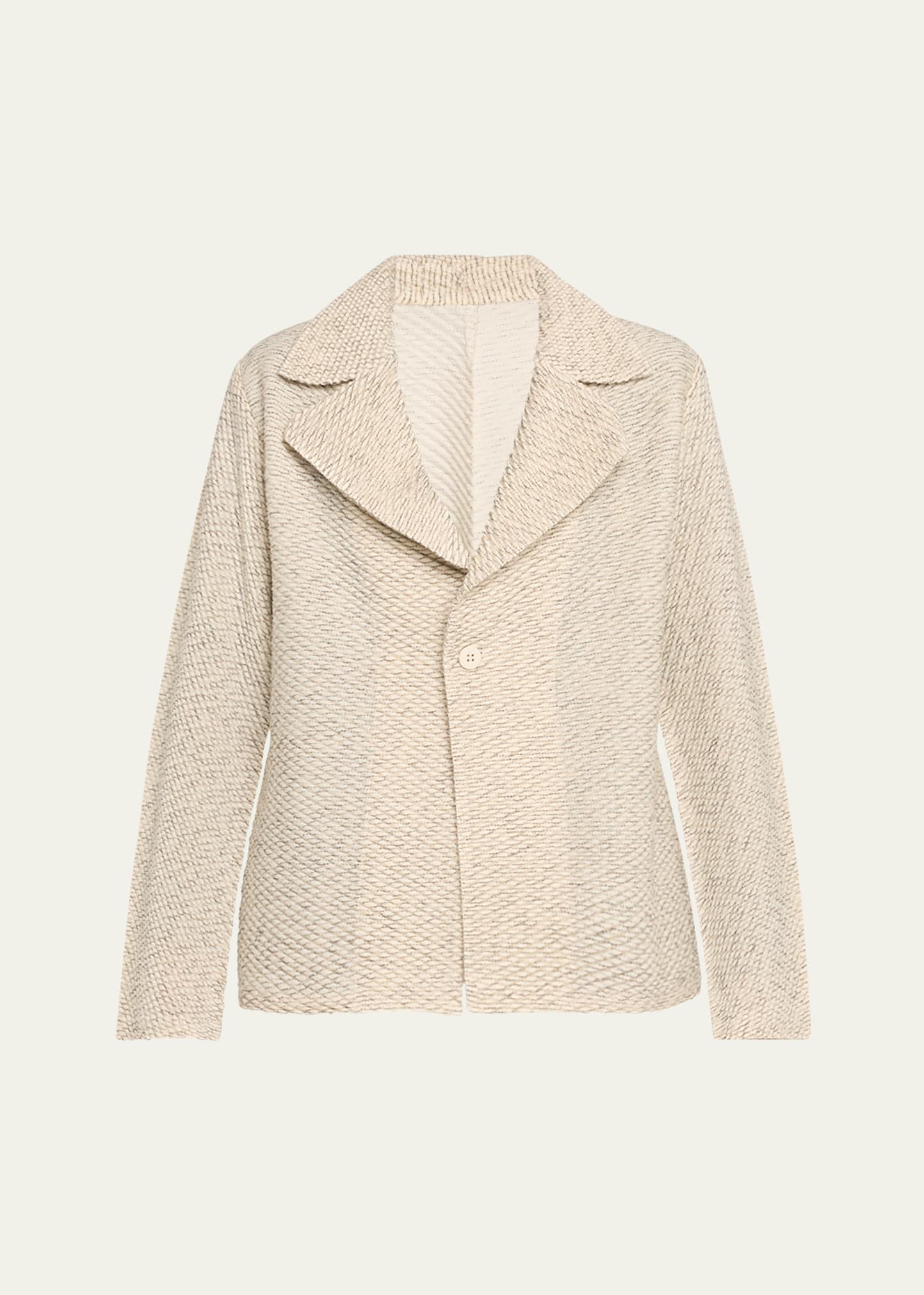 warm pleats one-button wool jacket