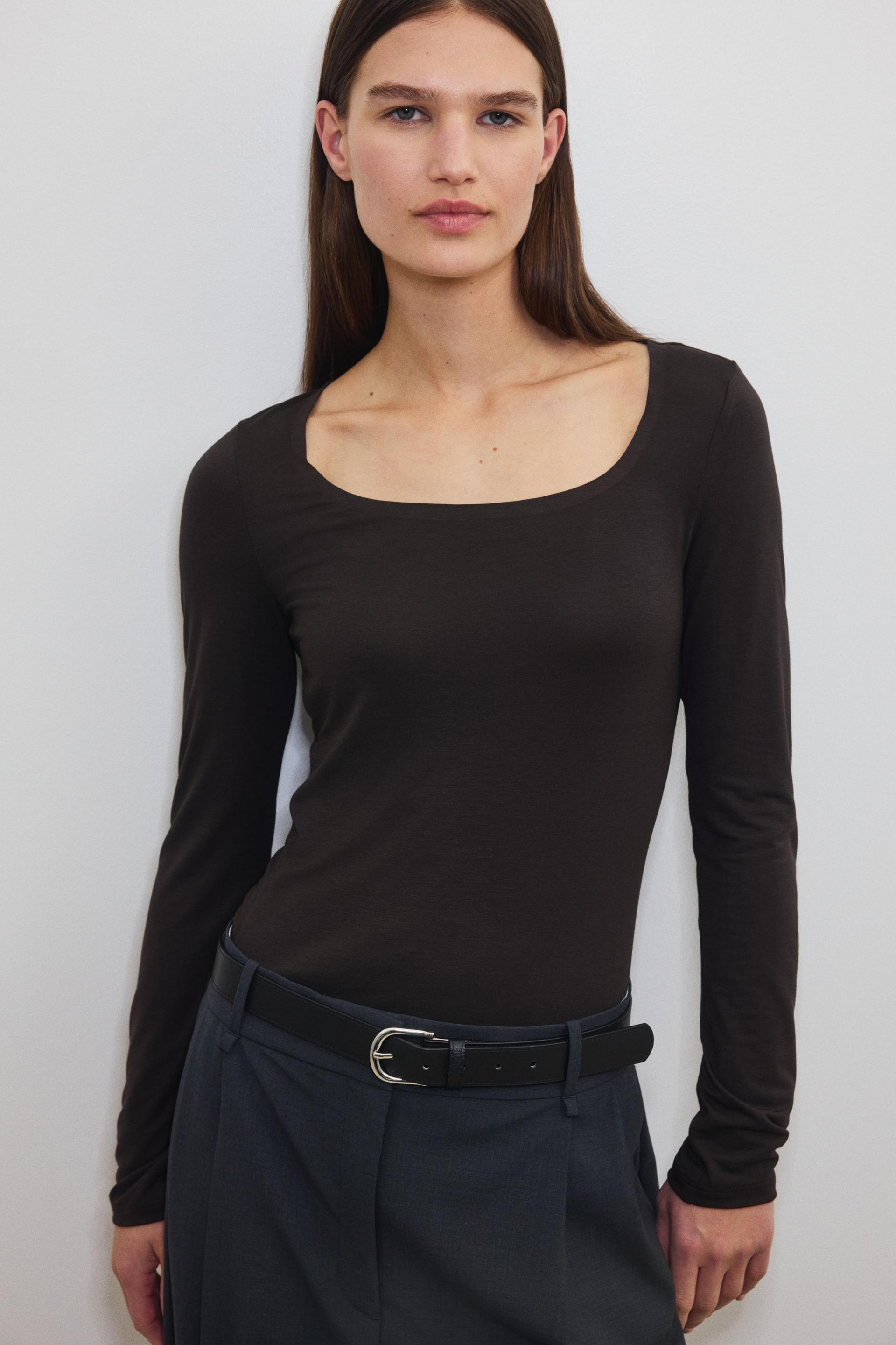 warming slim-fit long-sleeved top
