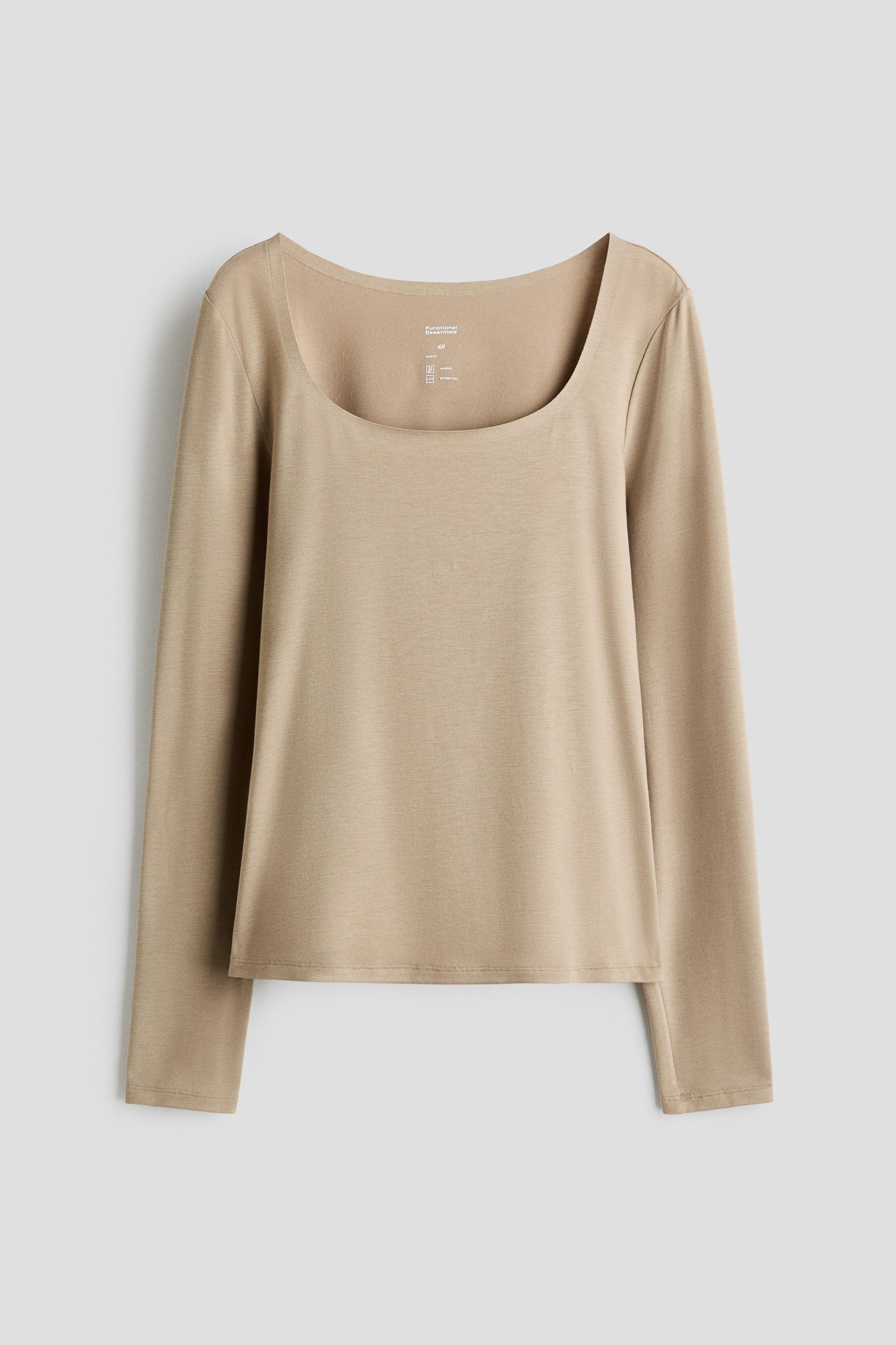 warming slim-fit long-sleeved top