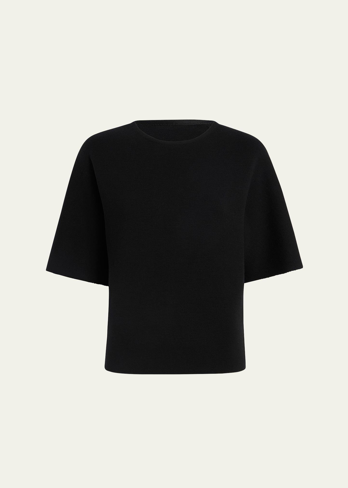 warren elbow-sleeve wool-blend top