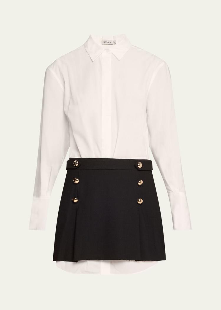 Simkhai Warren Long Sleeve Combo Shirtdress