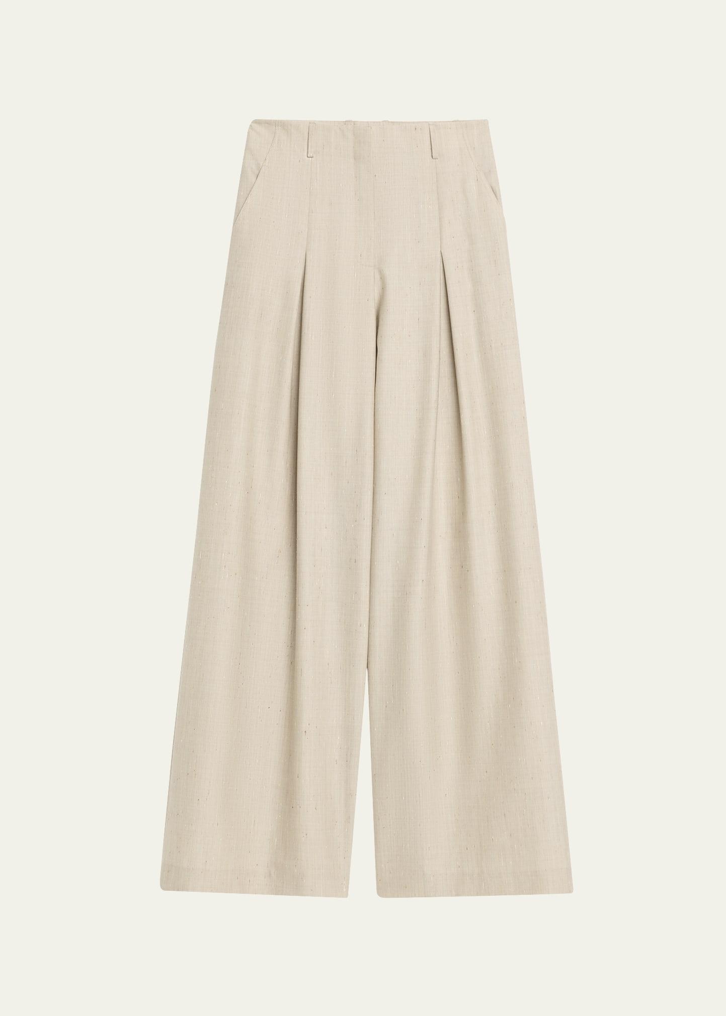 warren pleated wide-leg pants