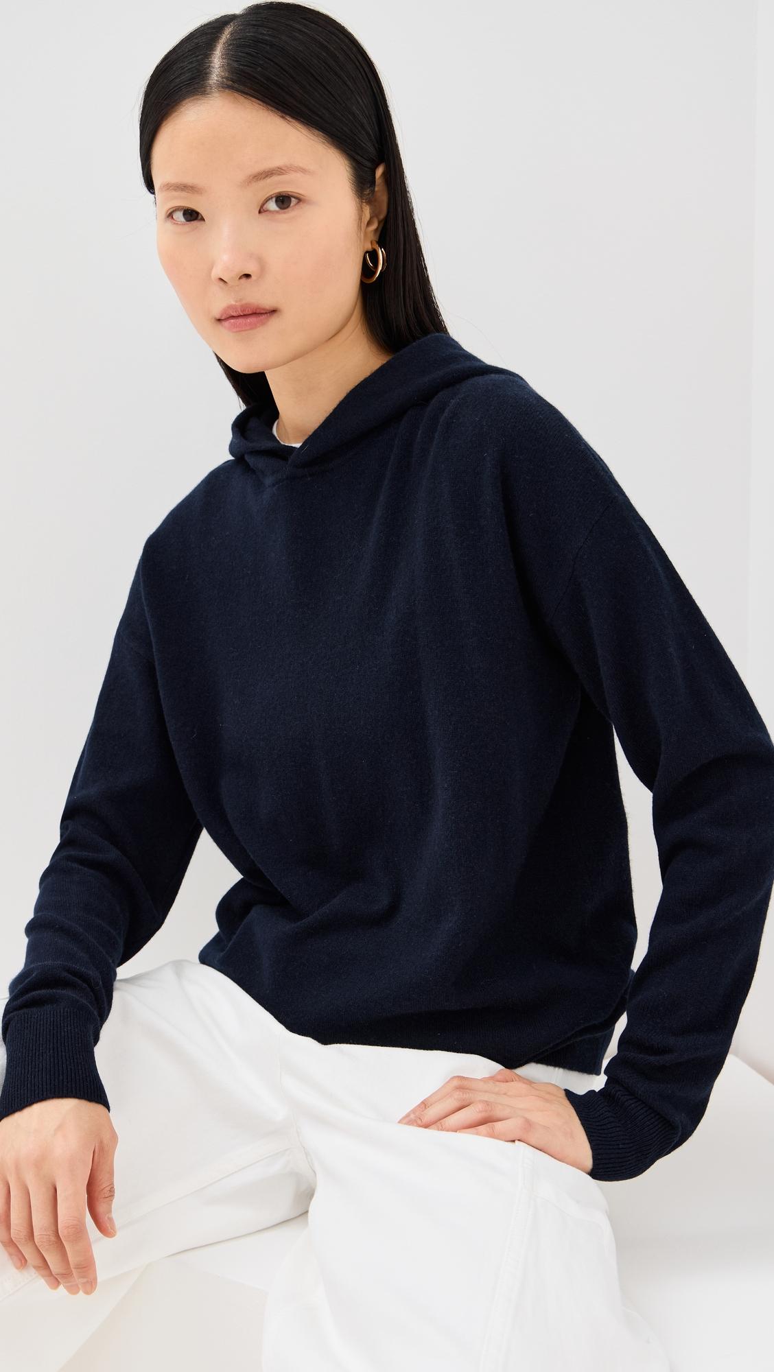 washable cashmere easy hoodie