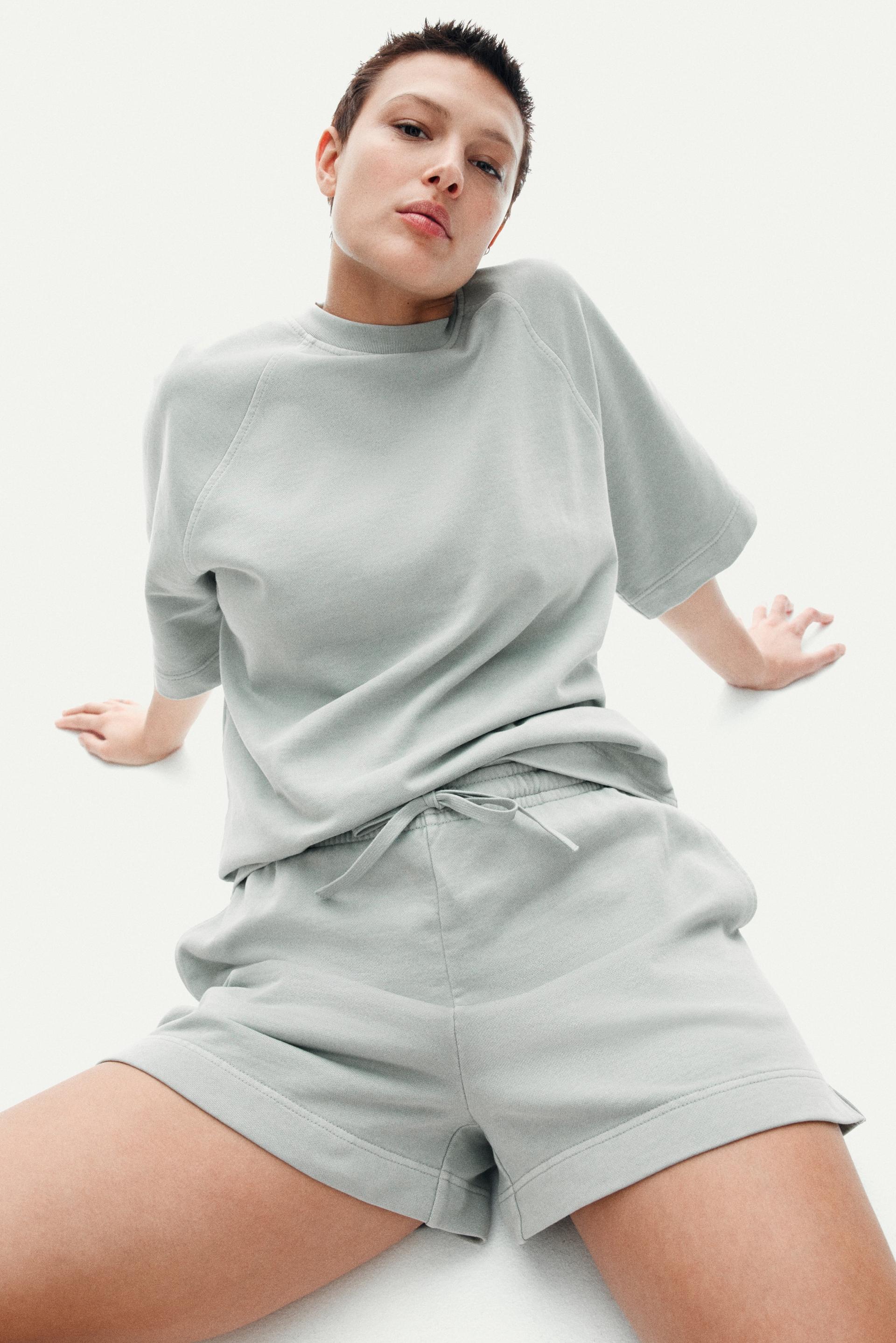 washed cotton sweatshorts