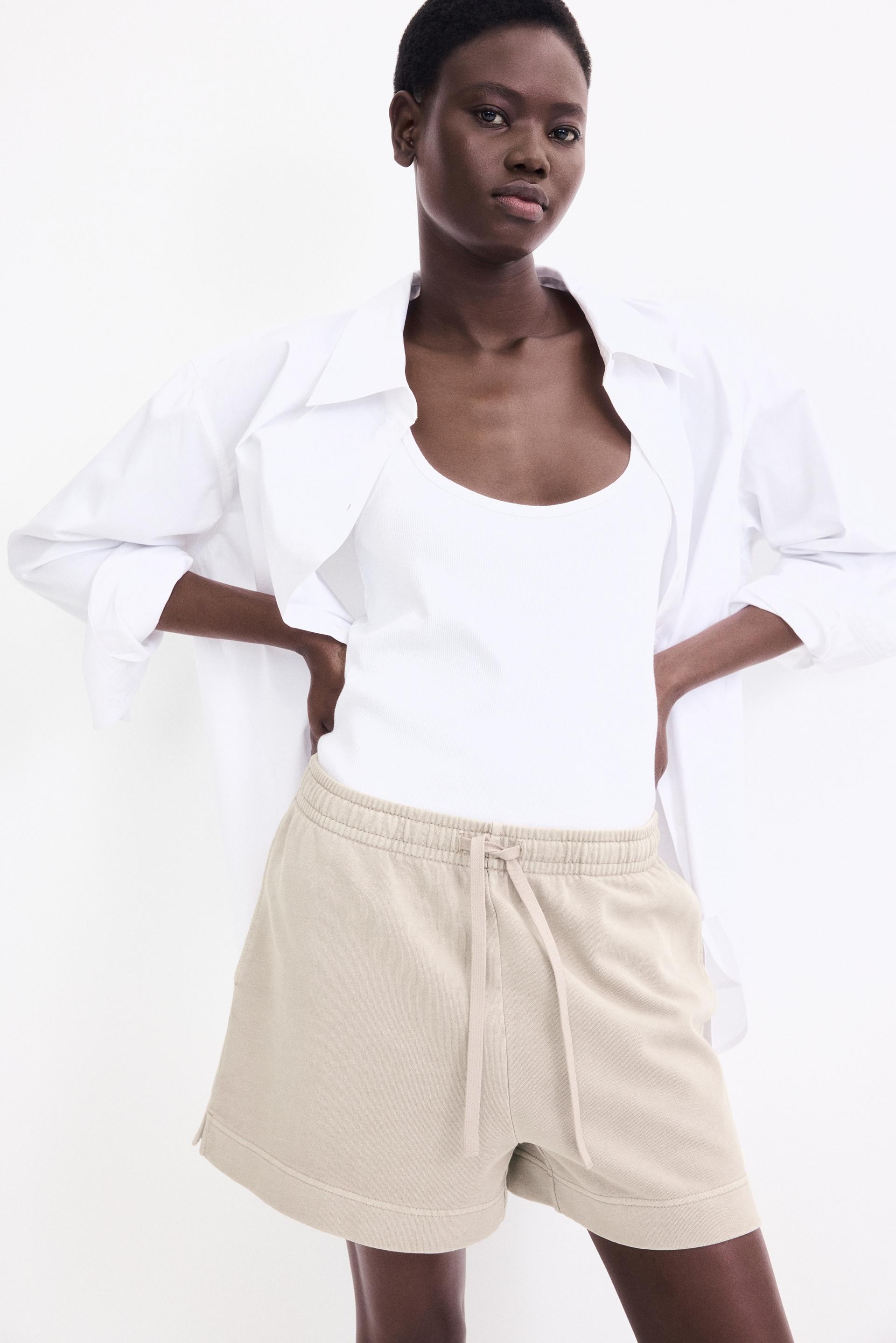 washed cotton sweatshorts