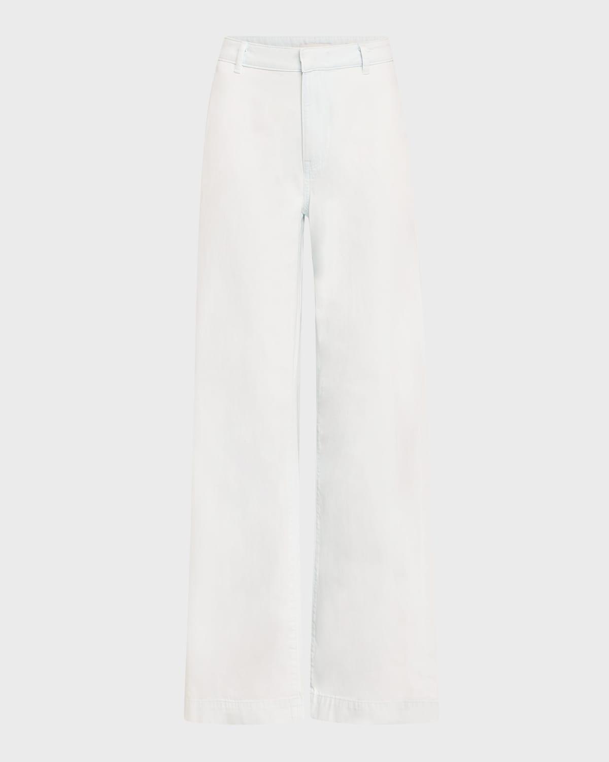 washed cotton wide-leg trousers